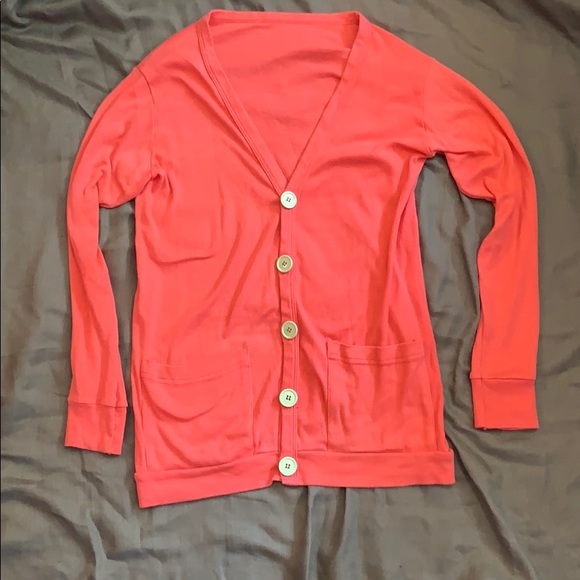 American Apparel Classic Girl V Neck Pink Cardigan - Picture 1 of 9
